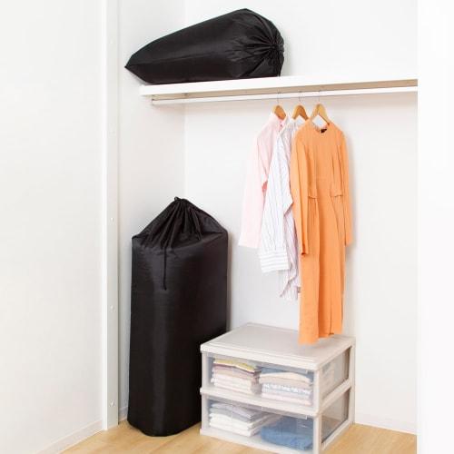 Astro Drawstring Bag, Black, Approx. 150 x 88 cm, Large, Washable, Fits Futons, Comforters, Down Comforters, and Blankets. Large Capacity, Foldable, a