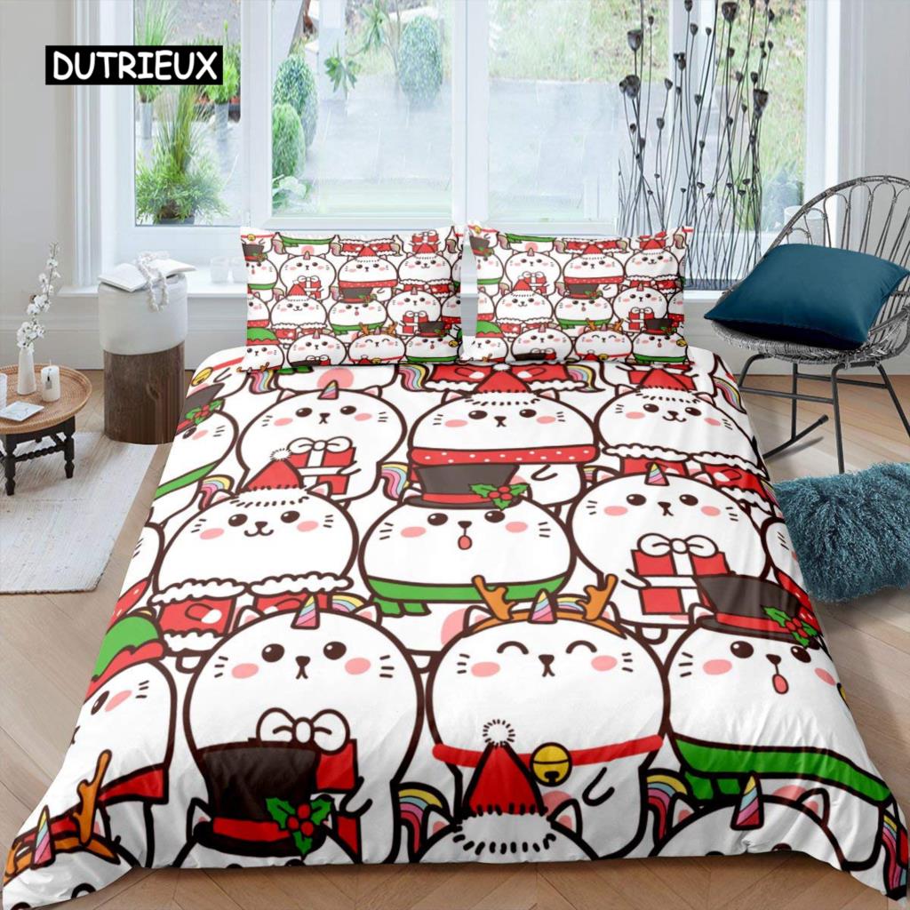 

Комплект постельного белья с изображением кота, милый комплект постельного белья с рисунком кота для мальчиков и девочек, с рисунком животного, с рисунком кота, размер Queen King, полиэстер, одеяло EU single(135x200cm)