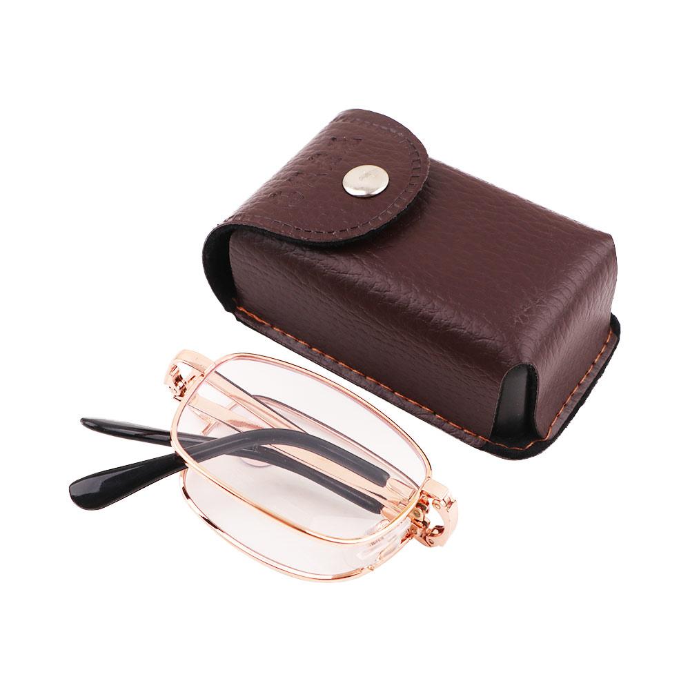 Portable With Box Natural High Definition Crystal Folding Comfortable Eyeglass Old man Presbyonic Glasses Reading Glasses --150 золотой