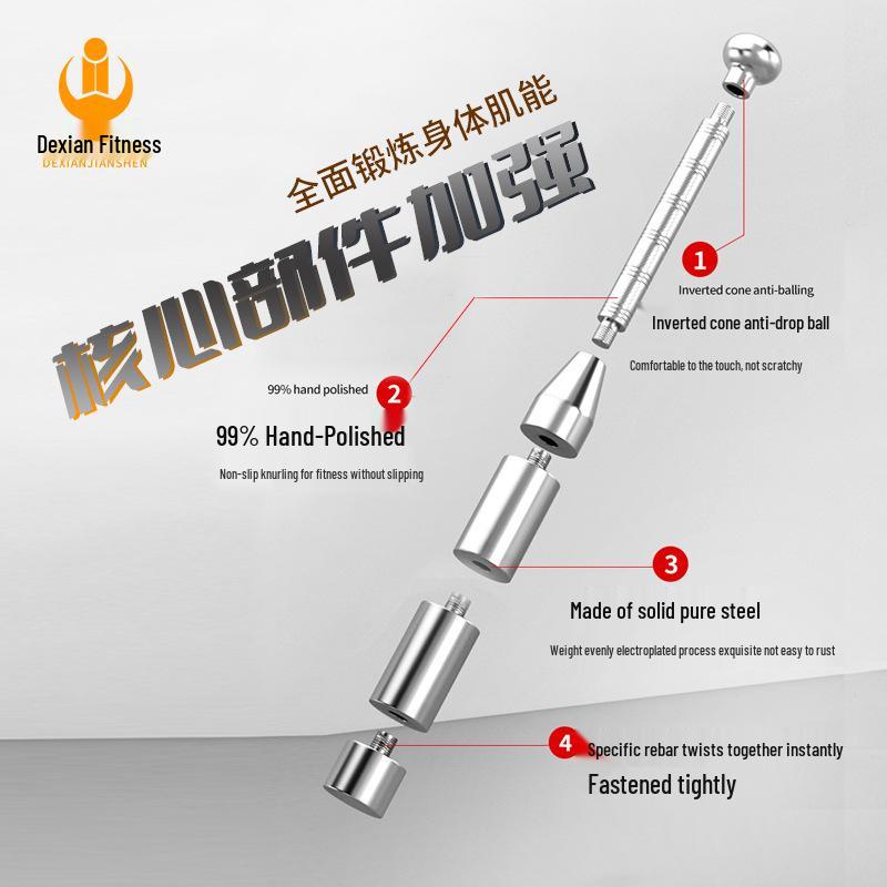 Adjustable Non-Slip Handle Clubbell Fitness Equipment - 8.10kg Commercial Iranian Clubbell 8kg серебряный