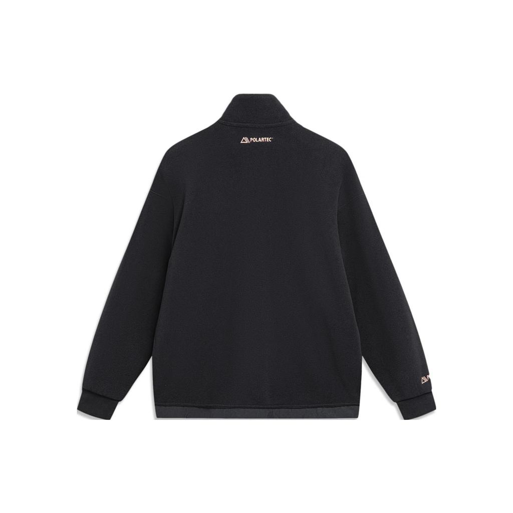 Li-Ning Wade Series Solid Color Fleece Warm Loose Pullover Sweatshirt Unisex Sweatshirt Black AWDT937-1