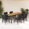 VidaXL 7-Piece Garden Dining Set with Cushions, Patio Table and Chairs, Outdoor Furniture Terrace, Modern, 3212046