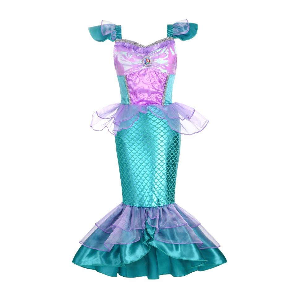 Girl's Little Mermaid Ariel Princess Dress Cosplay Costume For Children Beautiful Mermaid Skirt For Girls' Parties And Performances