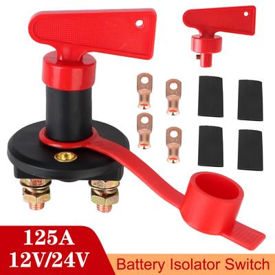 Veículo Carro Modificado 2 Chaves Removível Isolador de Bateria Seccionador Principal Interruptor de Corte Interruptor de Bateria 12V 24V 125A