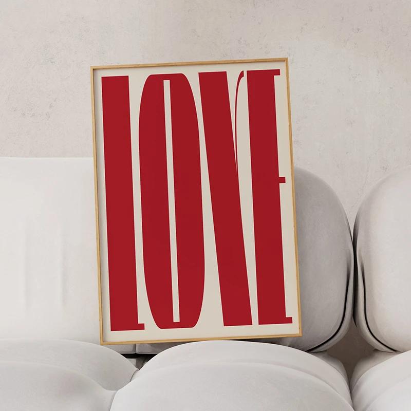Trendy Art Posters Love Is Love Canvas Painting Bold Typography Print Desire Modern Wall Art Pictures for Room Home Decoration
