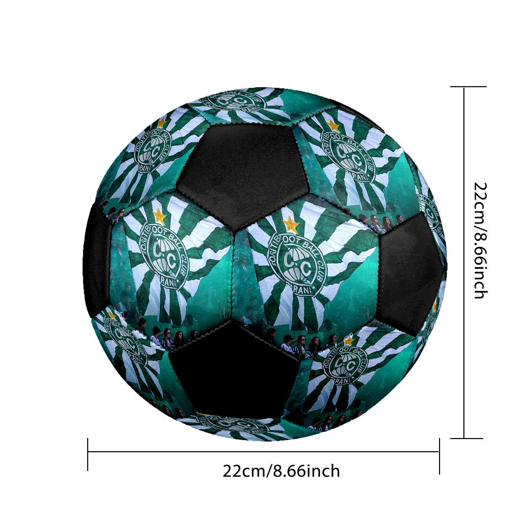 Coritiba FC Soccer Ball, colorful, suitable for all ages, machine-stitched, PVC material, competition grade, durable and high bounce