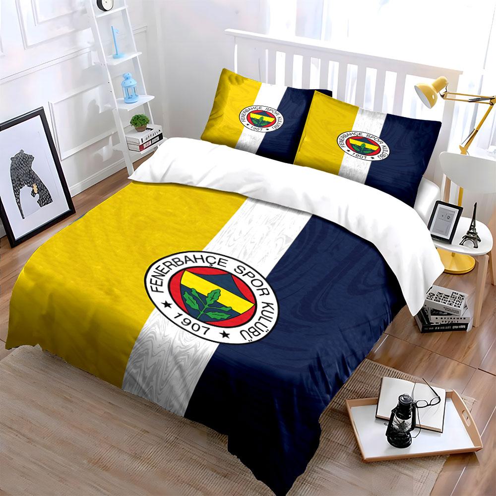Set Biancheria da Letto Logo Fenerbahçe Copripiumino Federe (1 * Copripiumino 2 * Federe, senza piumino)