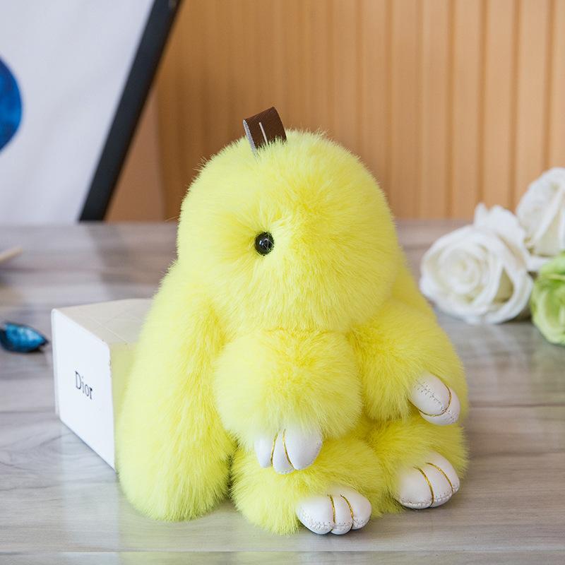 Cute Natural Rabbit Fur Pom Bunny Women Fluffy Rabbits On Bag Car Trinket Jewelry Wedding Party Toy Gift Bag Charm