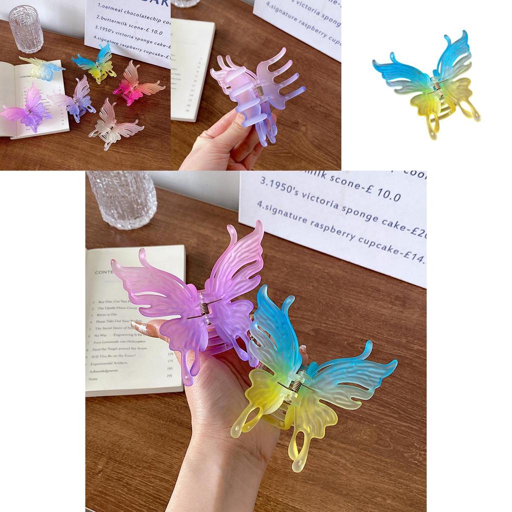 Delightful Plastic Butterfly Hair Claw Clip For Women With Exquisite Spring Design