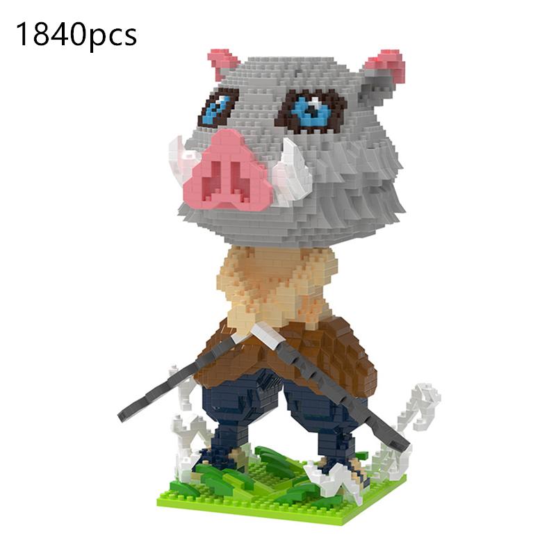 Demon Slayer Anime Blocks Kamado Tanjirou Nezuko Agatsuma Zenitsu Rengoku Kyoujurou Figures Model Knife Blocks Toys