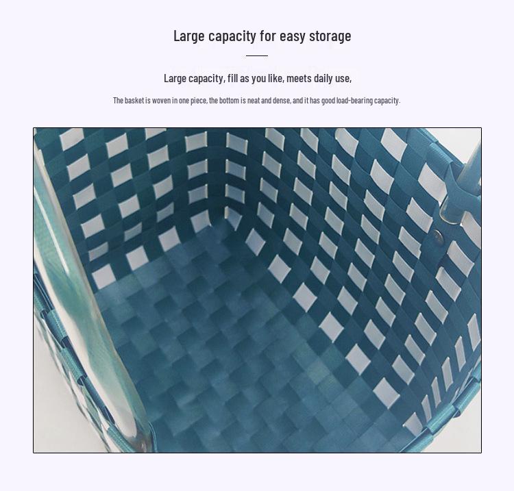 Children's Rainbow Plaid Woven Handbag - DIY Summer Bag for Vegetables & Fruits