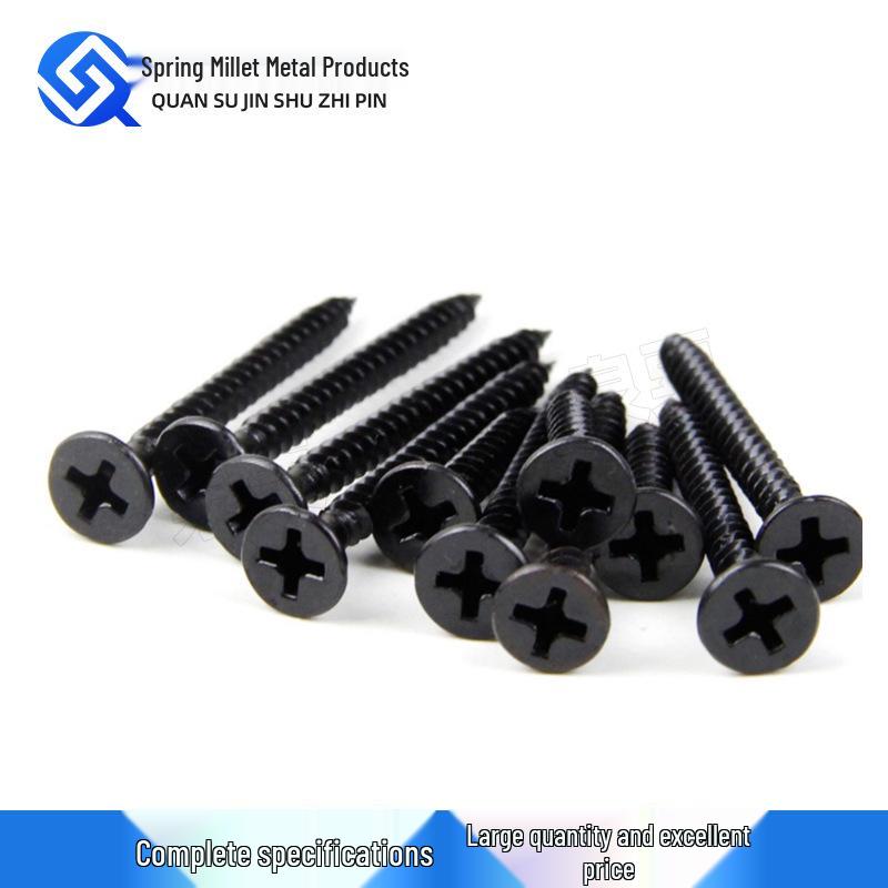 High-Strength Black Phosphated Drywall Screws with Fine Thread for Ceiling & Woodworking