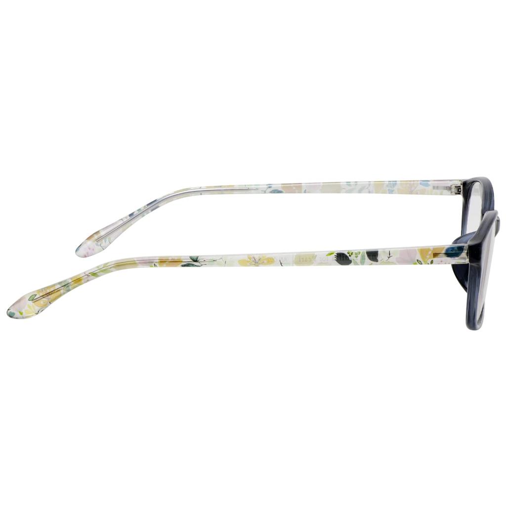 Pearl Reading Glasses Blue Light Blocking Anna Emilia UV Protection Clear Lenses Floral Pattern Black 1.5 Women's AE-AN-002