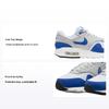 Air Max 1 GS Royalblau Kinder Sneaker Weiß Neutralgrau Schwarz DZ3307-104