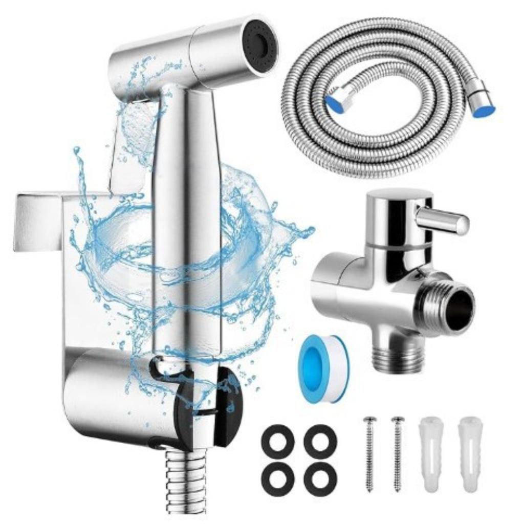 Stainless Steel Handheld Toilet Bidet Sprayer Set Self Cleaning Hand Bidet Faucet Shower Head For Bathroom