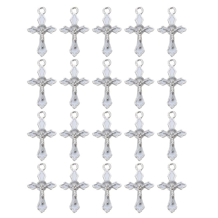 20Pieces Necklace Making Pendant For DIY Handmade Jewelry Tiny Crucifix Pendant