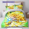 Dragon Ball Flying Super Saiyan Pose Bedding Set Anime Duvet Cover Polyester Soft Comforter Bedroom Set -QJY