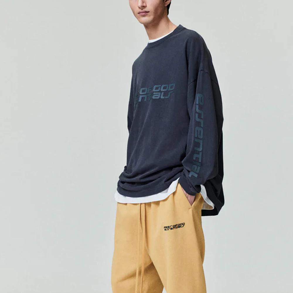 Fear of God Essentials 90s Long-Sleeve Tee Vintage Black Men Tops 125HO254571F