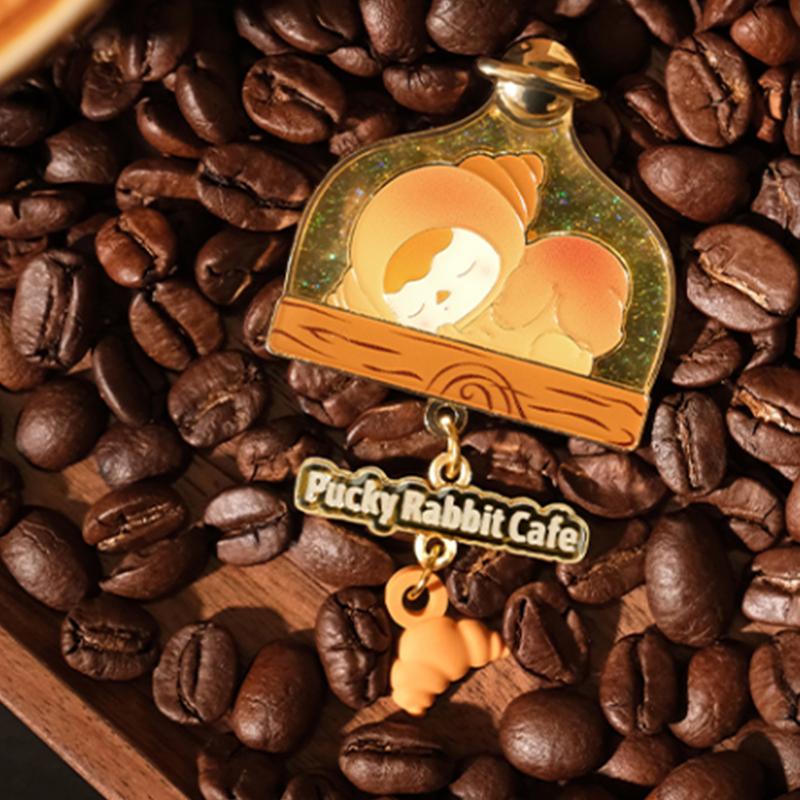 POP MART Pucky Elf Bunny Café Collection, Badge Mystery Boxes, Single Blind Box