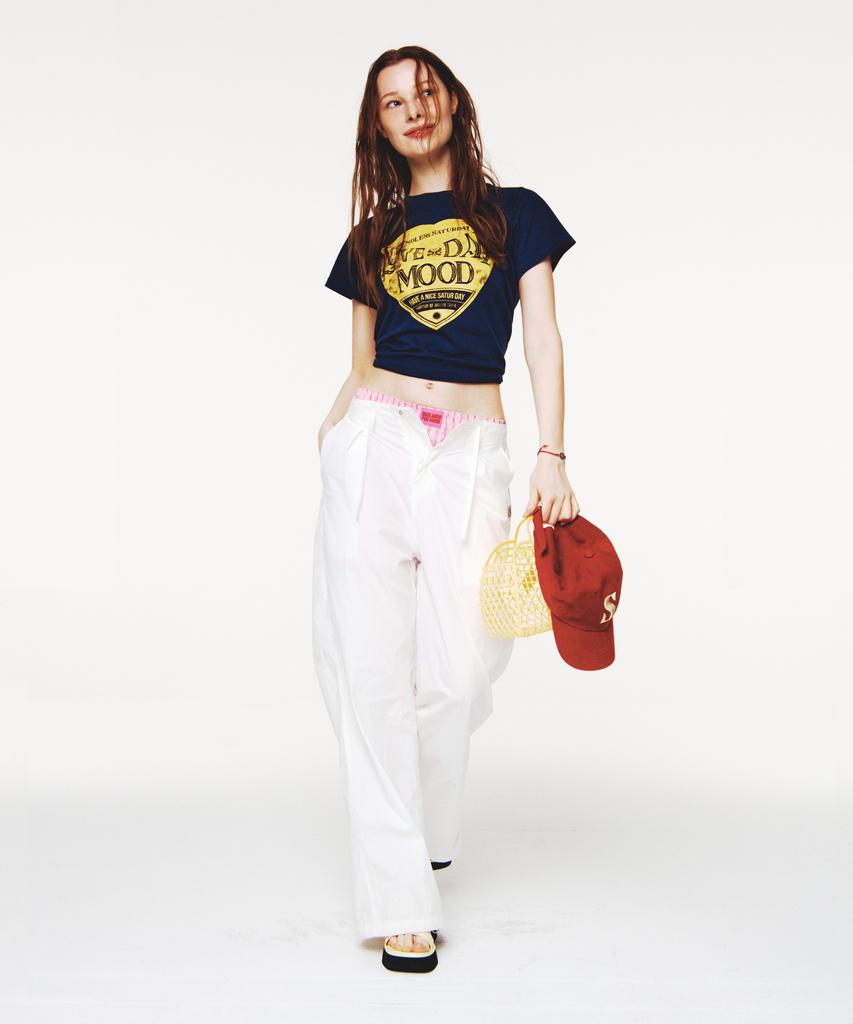 Seteo Curved Parachute Pants White