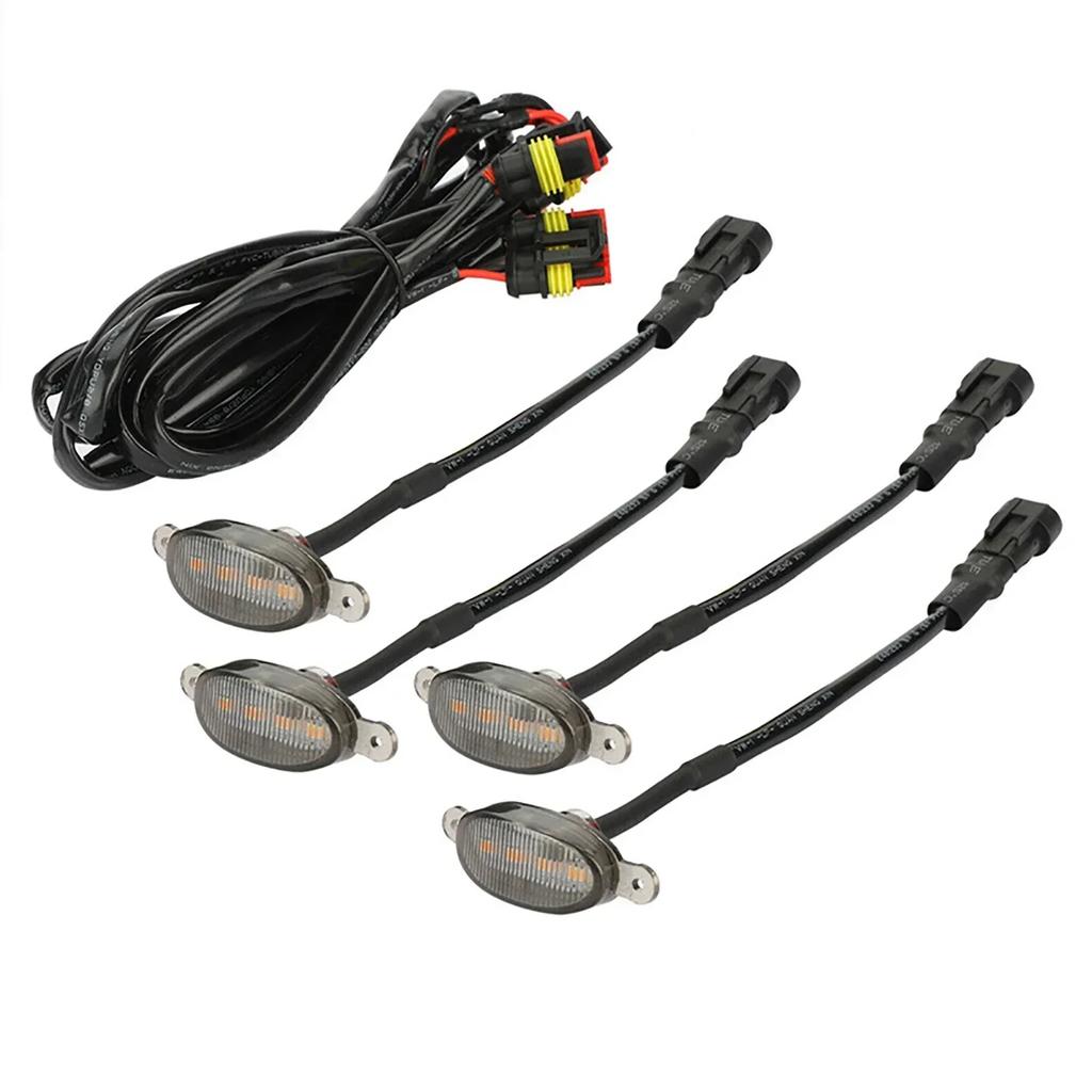 Automotive Grille Small Yellow Light Off-road Vehicle Sedan Universal Daytime Running Light LED Driving Light Warning Light