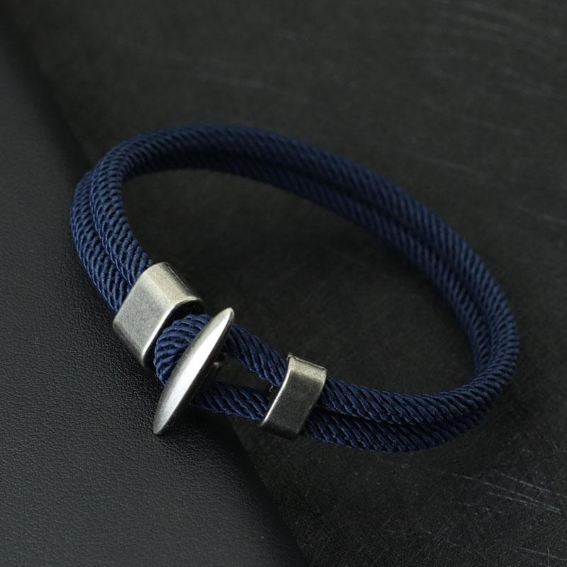 New Rope Bracelet Men Vintage Double Layer Cord Bangle Homme Leisure Accessories Gift For Him Pirate Punk Braslet Pulseras