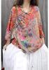 Asymmetrical Linen Frog Button Chinese Style Shirt, Spring/Summer 2026, Slimming Three-Quarter Sleeve Pullover.