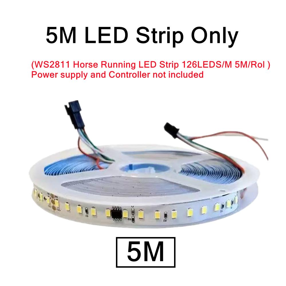 5M 10M DC24 WS2811 Running Water Flowing LED Strip Light SMD2835 Horse Race Pixel Addressable Flexible Linear Lamp Set