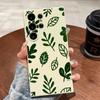 Green Leaf Pattern Phone Case for Samsung Galaxy S25 S24 Ultra S23 S22 S21 S20 FE Plus Soft TPU Protection Cover