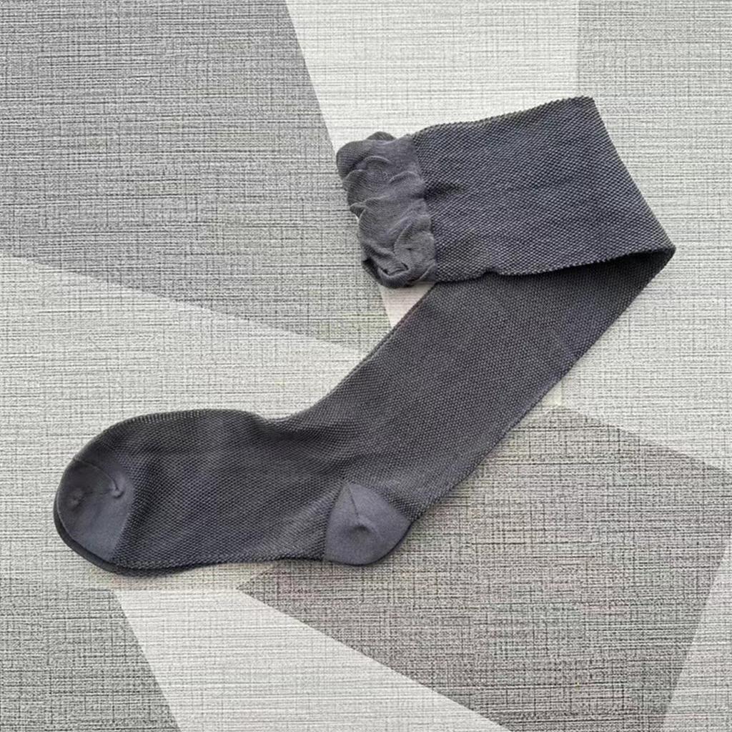 1/4 Pairs Thin Calf Socks, Women's Stacking Socks, Fashion Bubble Cuff Design Breathable Spice Girls Ballet Style Stockings