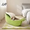 Soft Pet Bed for Autumn Winter Banana Cat Bed Plush Cave with Lid Fleece Lined Cozy Cover Hideaway Warm Semi Enclosed Cats Small Dogs Cute Shape