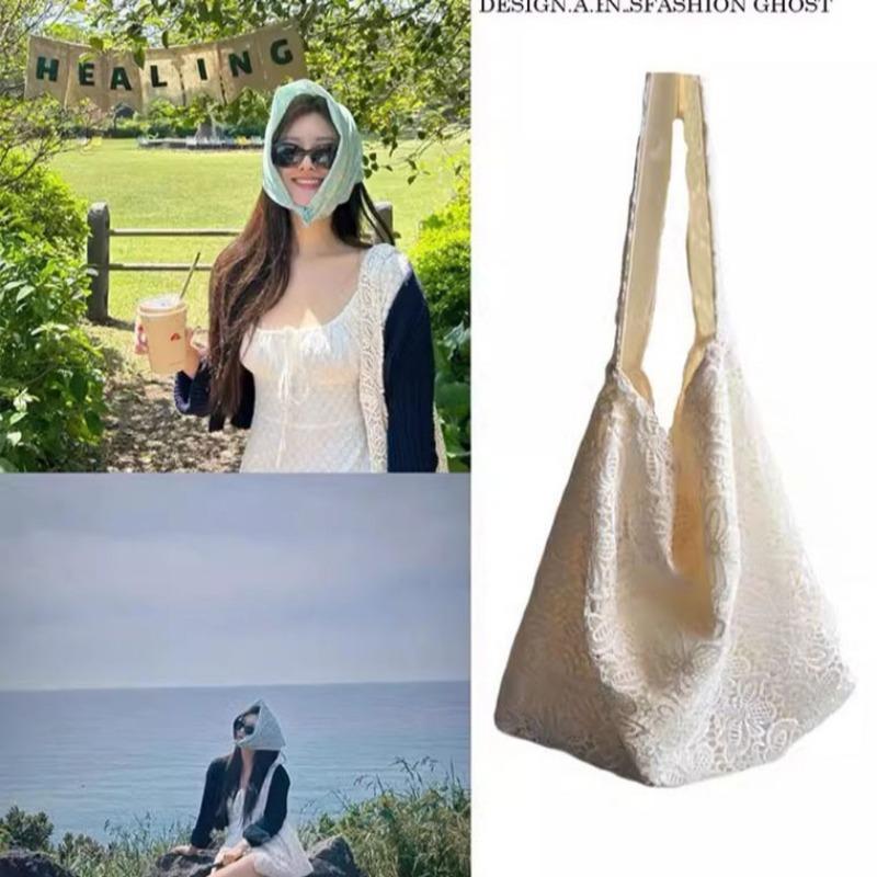 Rural Feng Shui Lace Single-shoulder Bag Casual Large-capacity Commuting Tote Bag