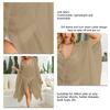 Women Beach Cover Up Loose Casual Breathable Pure Color Sun Protection Long Bikini Open Front Cover Up Khaki Free Size