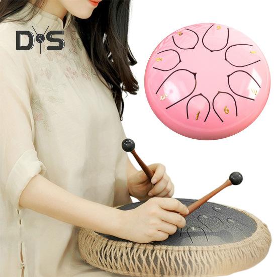 Steel Tongue Drum Rain Chime Hand Drums Sound Healing Instruments Chakra Tank Drum for Musical Education Meditation Yoga Zen