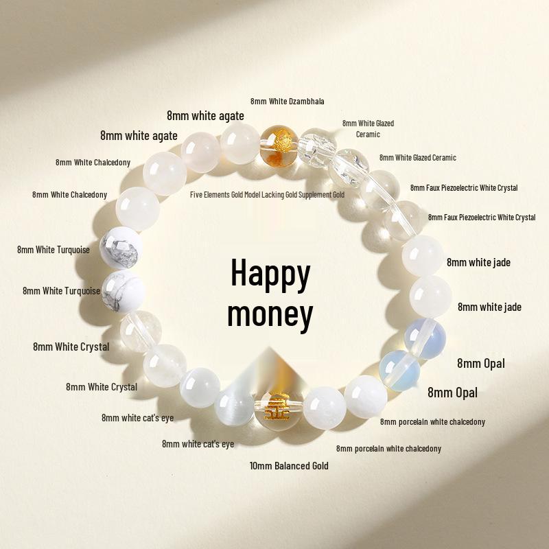 Guochao New Chinese Style Women's Bracelet: Natural Stone, Multi-Gemstone, Small Light Luxury Crystal Jewelry