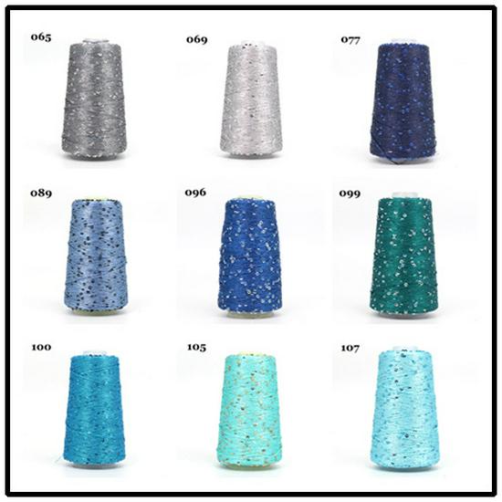 Sequin Cotton Yarn: 50g Fancy Skein for Hand & Machine Knitting