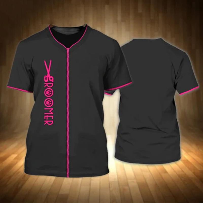 Neues Hundepflege 3D-Druck Damen Herren Haustierpfleger Arbeitskleidung Uniform T-Shirt Streetwear T-Shirts Harajuku Unisex Oversized T-Shirts Tops