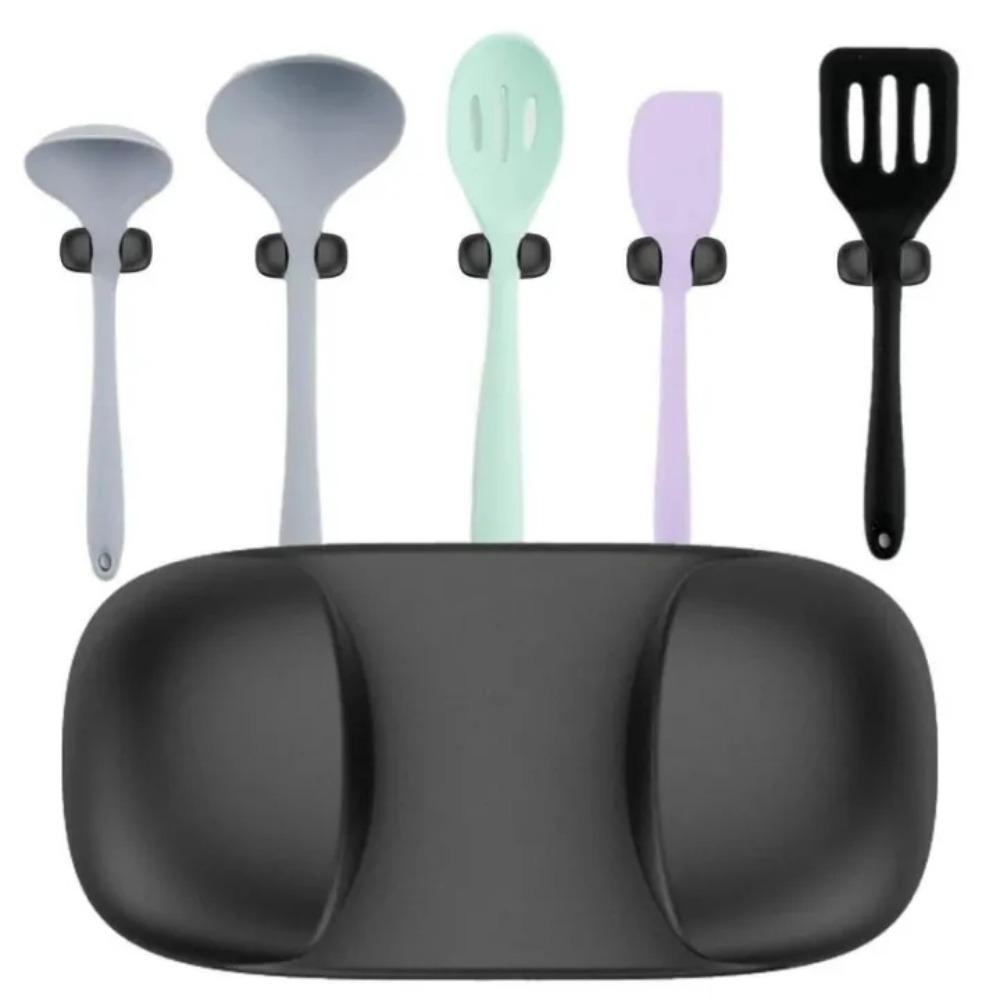 5/1pc Rice Scoop Holder Multifunctional Silicone Wall Mouted Tableware Storage Rack Organizer Hook for Kitchen Utensil Bathroom