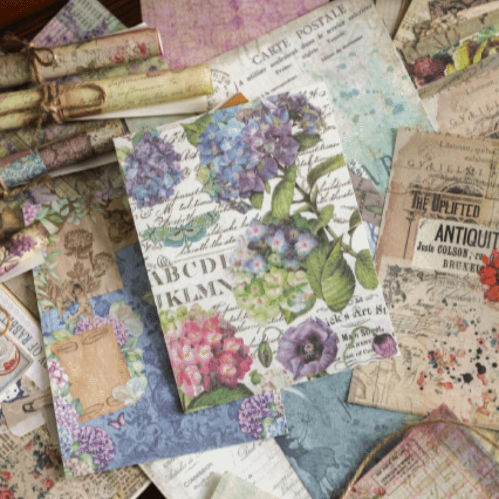 100Sheets Ephemera Scrapbook Paper Multi-Size Scrapbooking Paper Set  DIY Art Crafts