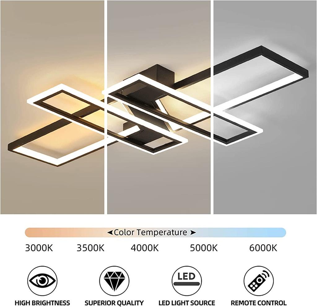 Nordic Ceiling Lamp Minimalist Design LED Ceiling Light Modern Ceiling Light with Remote Control Ceiling Light Living Room Bedroom Office Dining Room