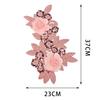 Heavy Industry Pink Beaded Sequins Three-Dimensional Flower Clothing Lace Evening Dress Dance Clothing Decorative Decal Fabric Stickers Accessories