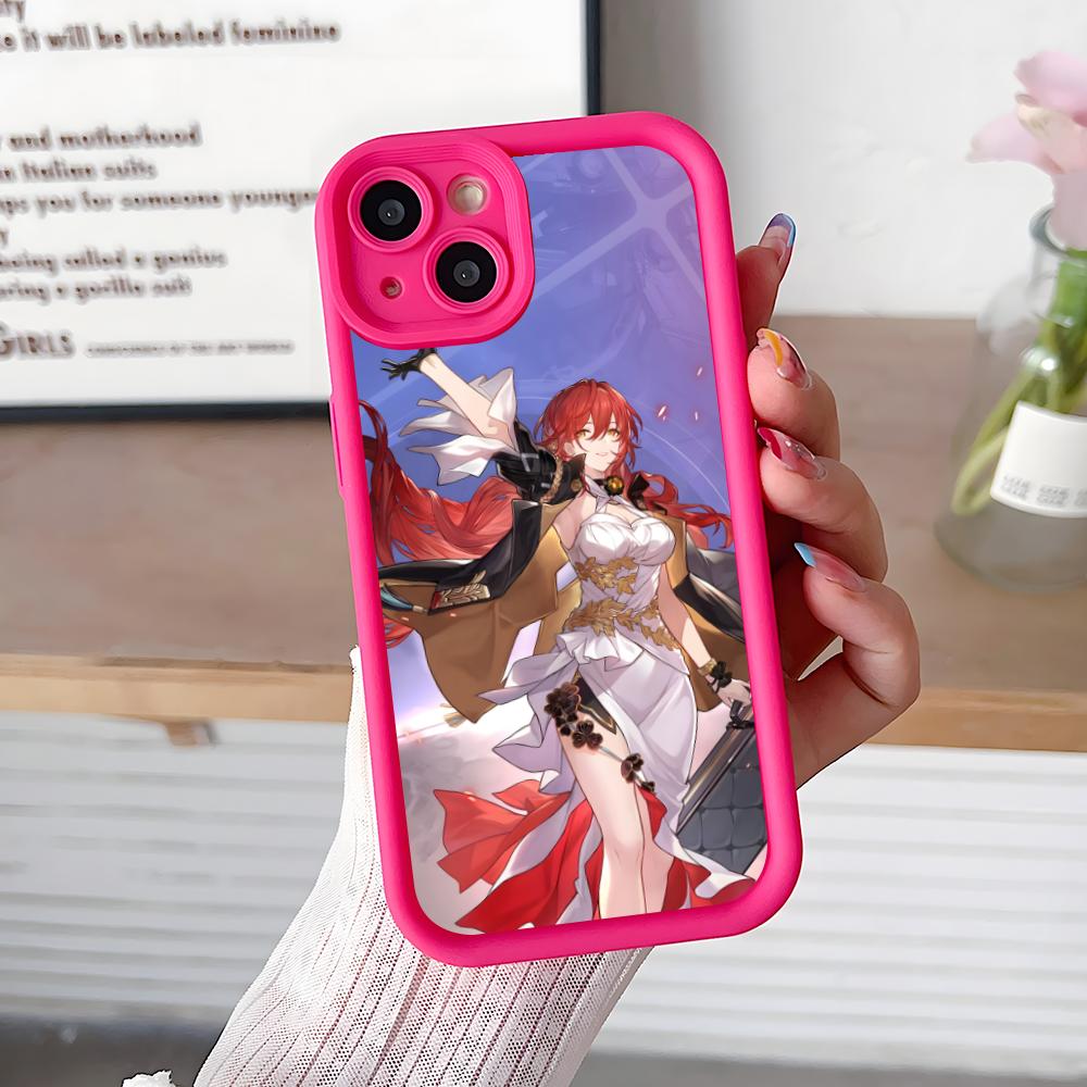 HSR Himeko Thicken TPU Mobile Phone Case for iPhone 17 16 15 14 13 12 11 Air Pro Max Plus Colorful Cover