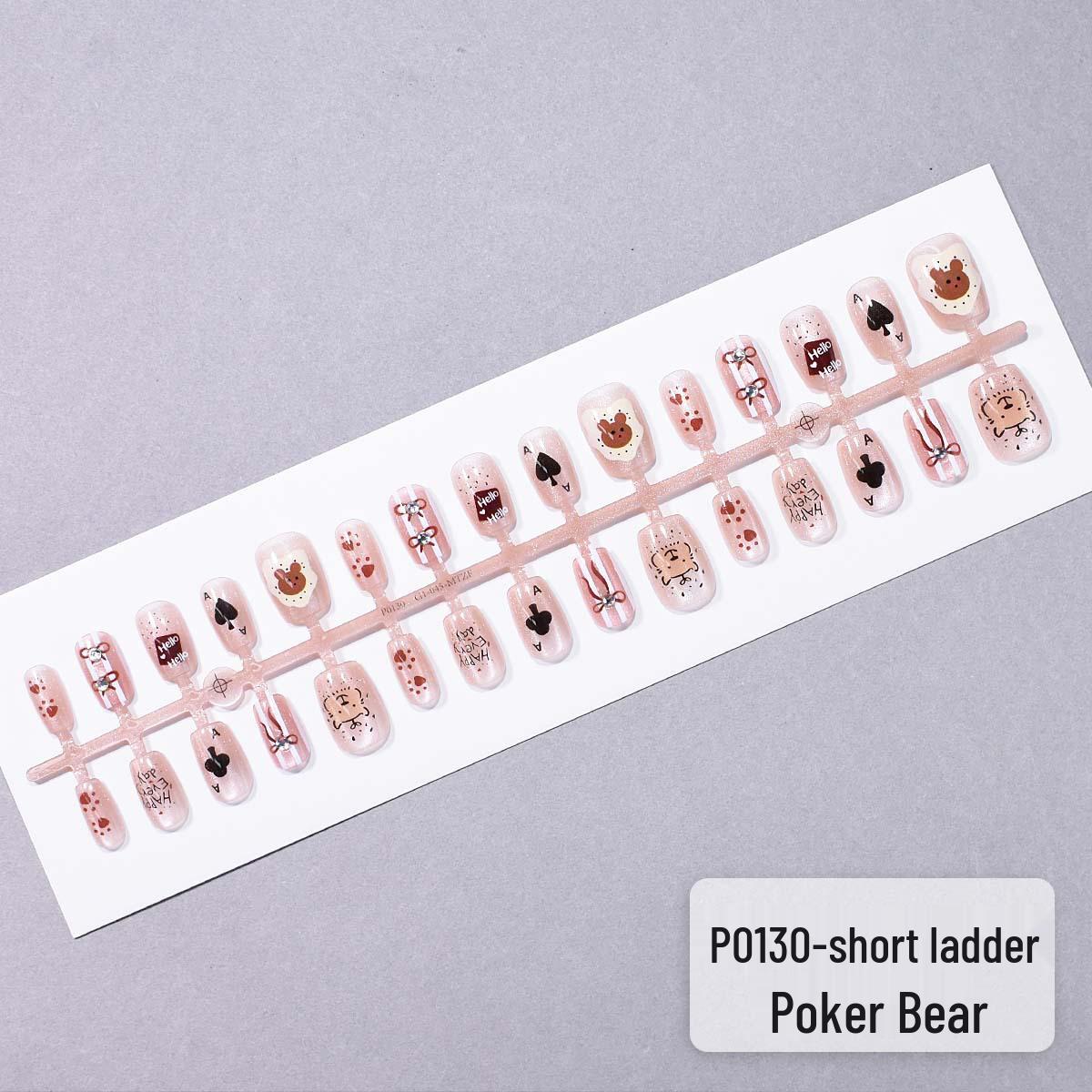 Girly Heart Poker Little Panda Eye Patches Hand-Painted Cute Style Nail Art Butterfly Patches - 30 Pieces.