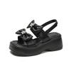 Platform sandals women's outer wear summer new one-word buckle with muffin versatile fashion beach cool slippers