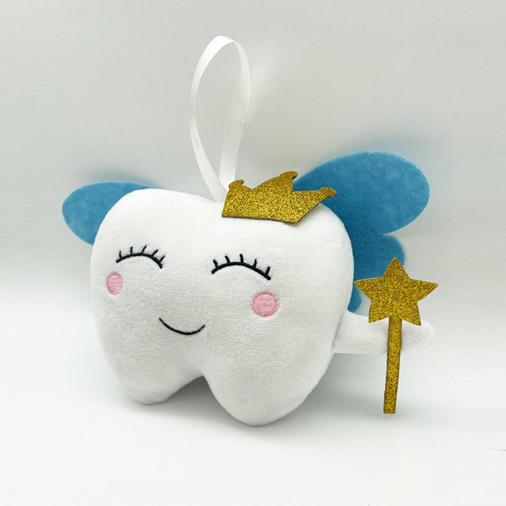 

Sofa Cushion Tooth Plush Toy With Pocket Stuffed Tooth Toy Tooth Fairy Doll Birthday Gift синий