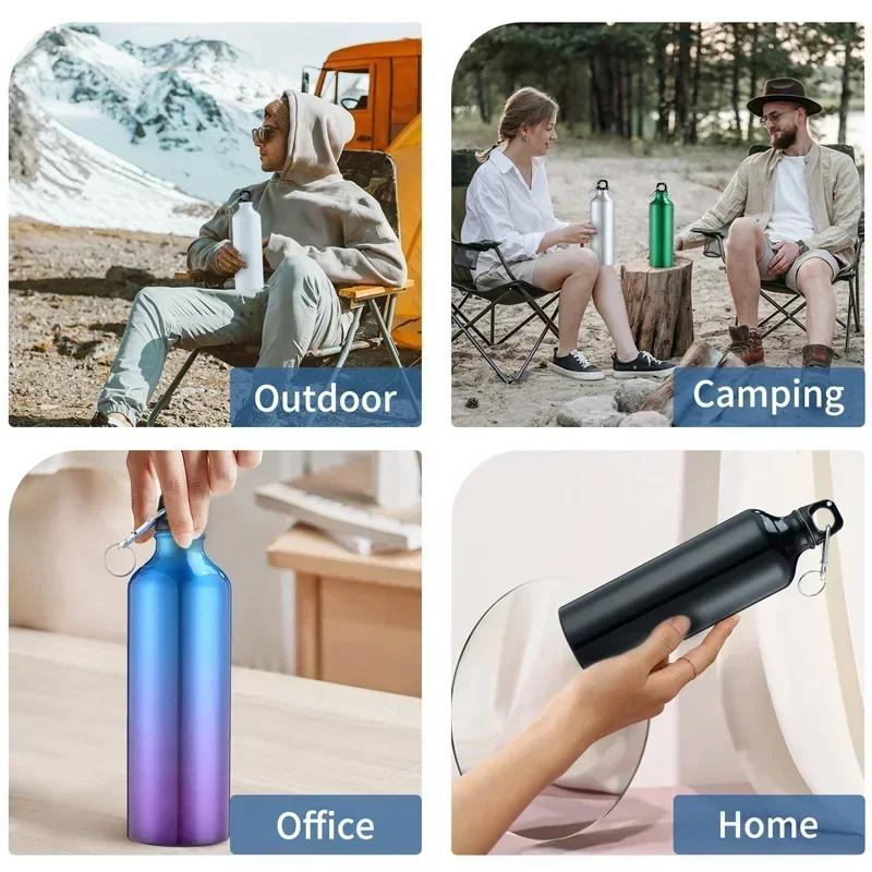500/750mL Aluminum Water Bottle Large Capacity Leakproof Sports Drinkware for Gym Outdoor Hiking Sports Water Bottle
