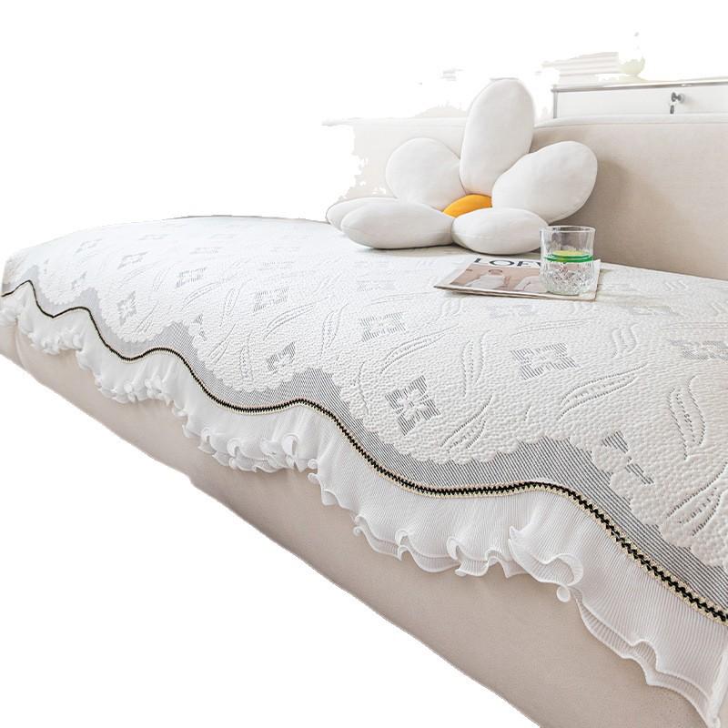 Summer Cool Doudou Sofa Cushion Non-slip Cushion 2025 New Light Luxury Premium Sense Cold Silk Cool Sofa Cover Towel