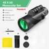 Fmc Coating Bak4 Prism 40x60 Waterproof Monocular Telescope With Smartphone Mount & Tripod For Travelling Hunting Bird Watching