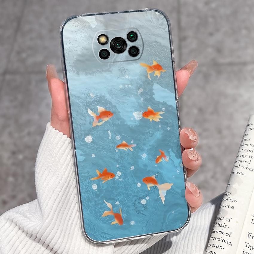 Clear Phone Case For Xiaomi Poco X3 X4 NFC X5 X6 X7 Pro F4 GT F5 Soft TPU Casing Retro Pocket Watch Patterns Shockproof Shell For Xiaomi Cover Capa