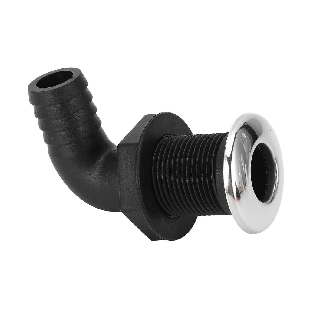 25mm Thru Hull Fitting Nylon Impact Resistance Leakproof Long Lasting Use Thru Hull Connection for Boats Straight